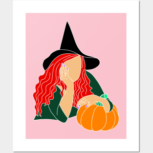 Witch pumpkin Posters and Art